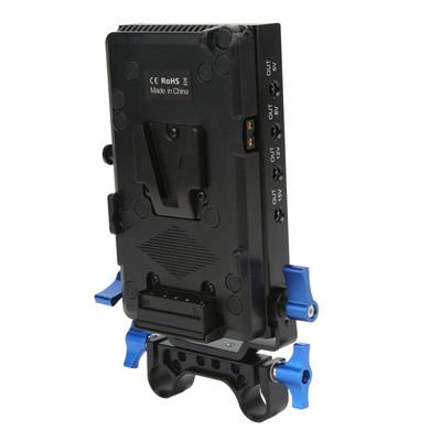 Camera External V Mount Lock Battery Plate Power Supply Splitter Adapter With 15