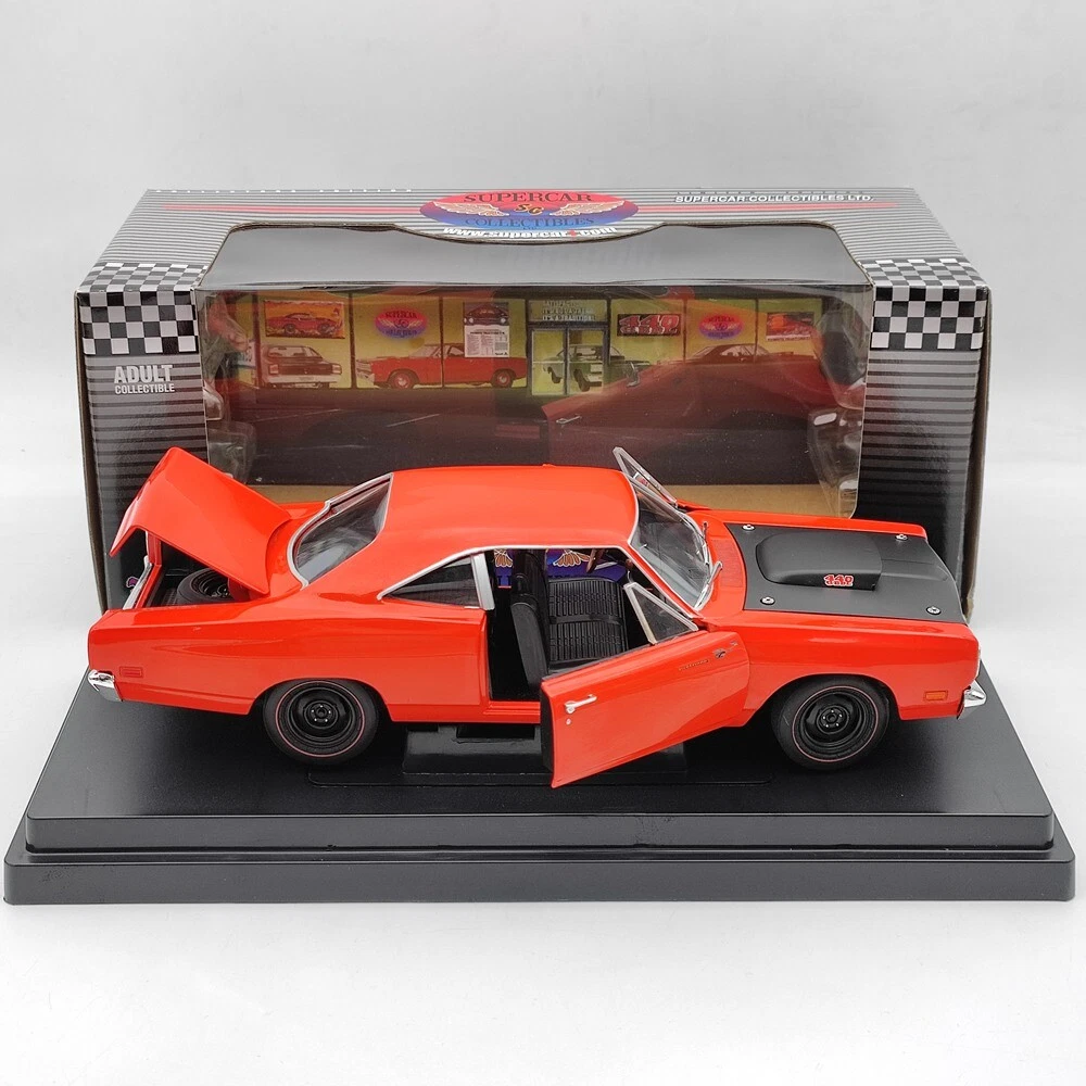 1 18 SUPERCAR Plymouth Roadrunner 1969 1 2 440 6BBL Orange Diecast Model Edition