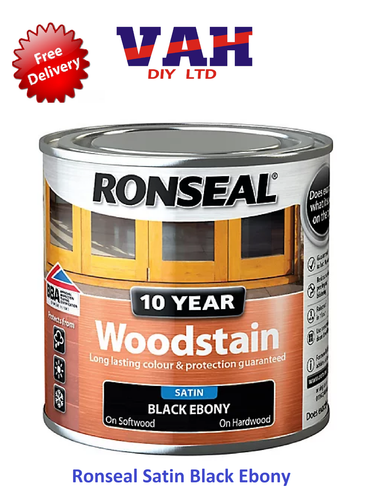 Ronseal 10 Year Woodstain Satin Finish All Colours 250ml ,750ml, 2.5ltr Exterior - Picture 3 of 42