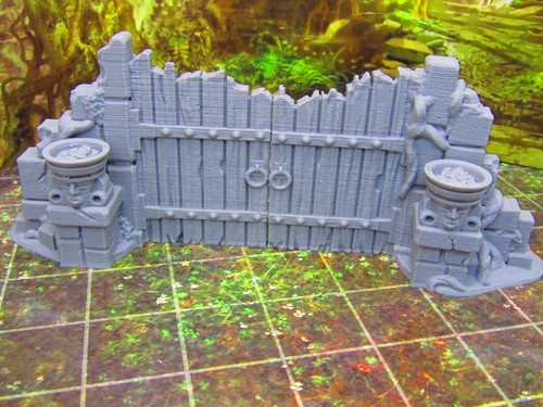 Tempio della giungla ingresso porte cancello paesaggio terreno sparso modello stampato in 3D - Foto 4 di 9