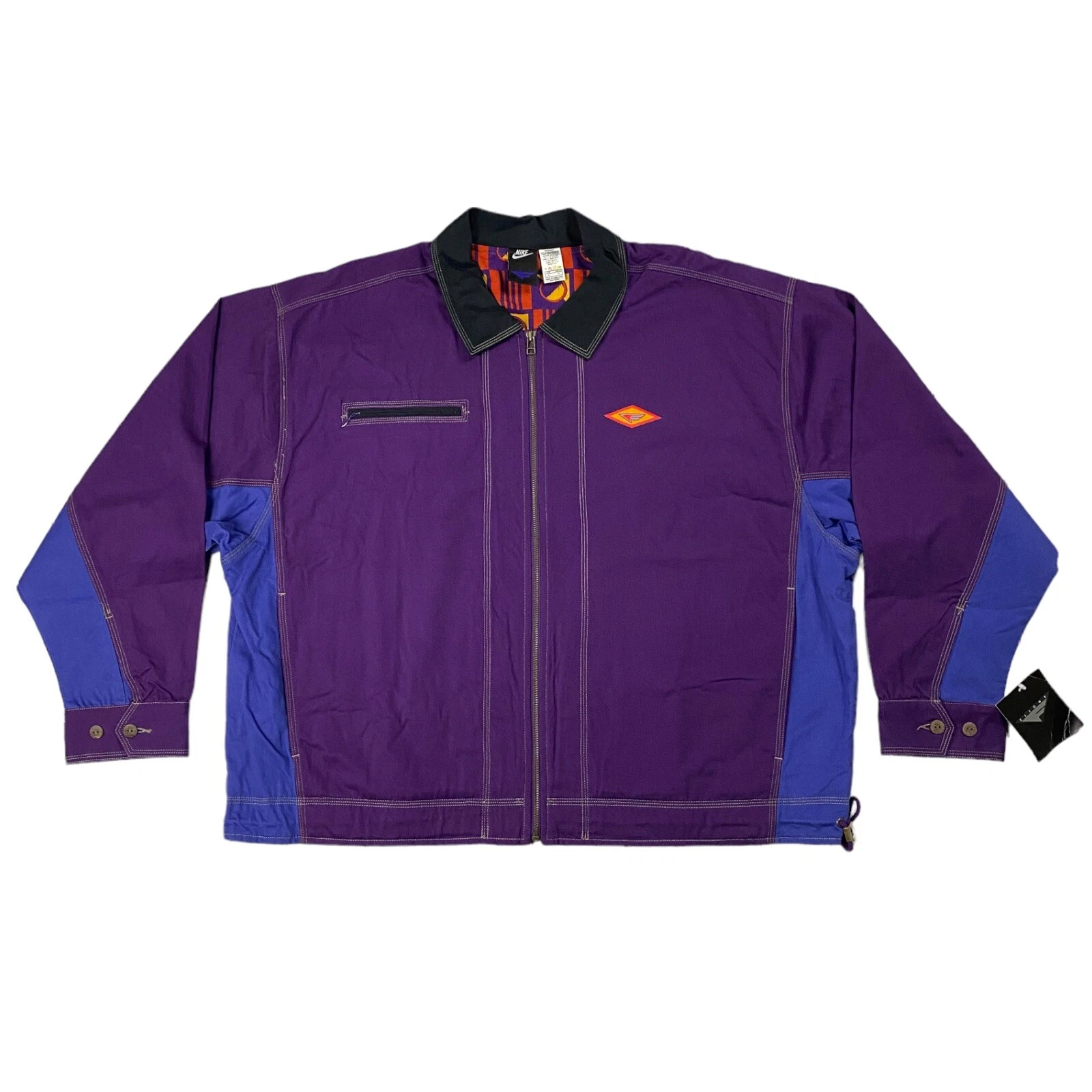 RARE VINTAGE '92 NIKE FLIGHT DETROIT JACKET PURPLE BLUE JACKET LINED XL NWT 1992 - product detail image 2