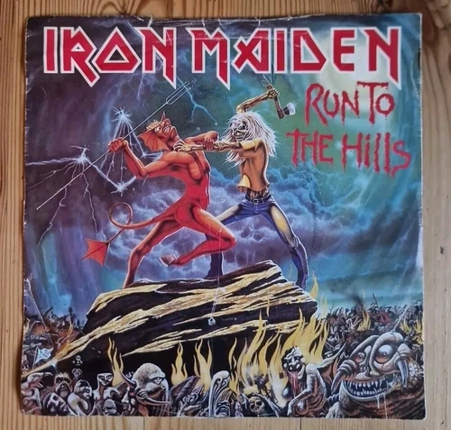 Iron Maiden Run To The Hills 1ère presse britannique 7" vinyle et pochette photo EMI 5263 1982