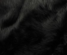 BLACK 60" Wide Shaggy faux Fur Fabric BY THE YARD Upholstery