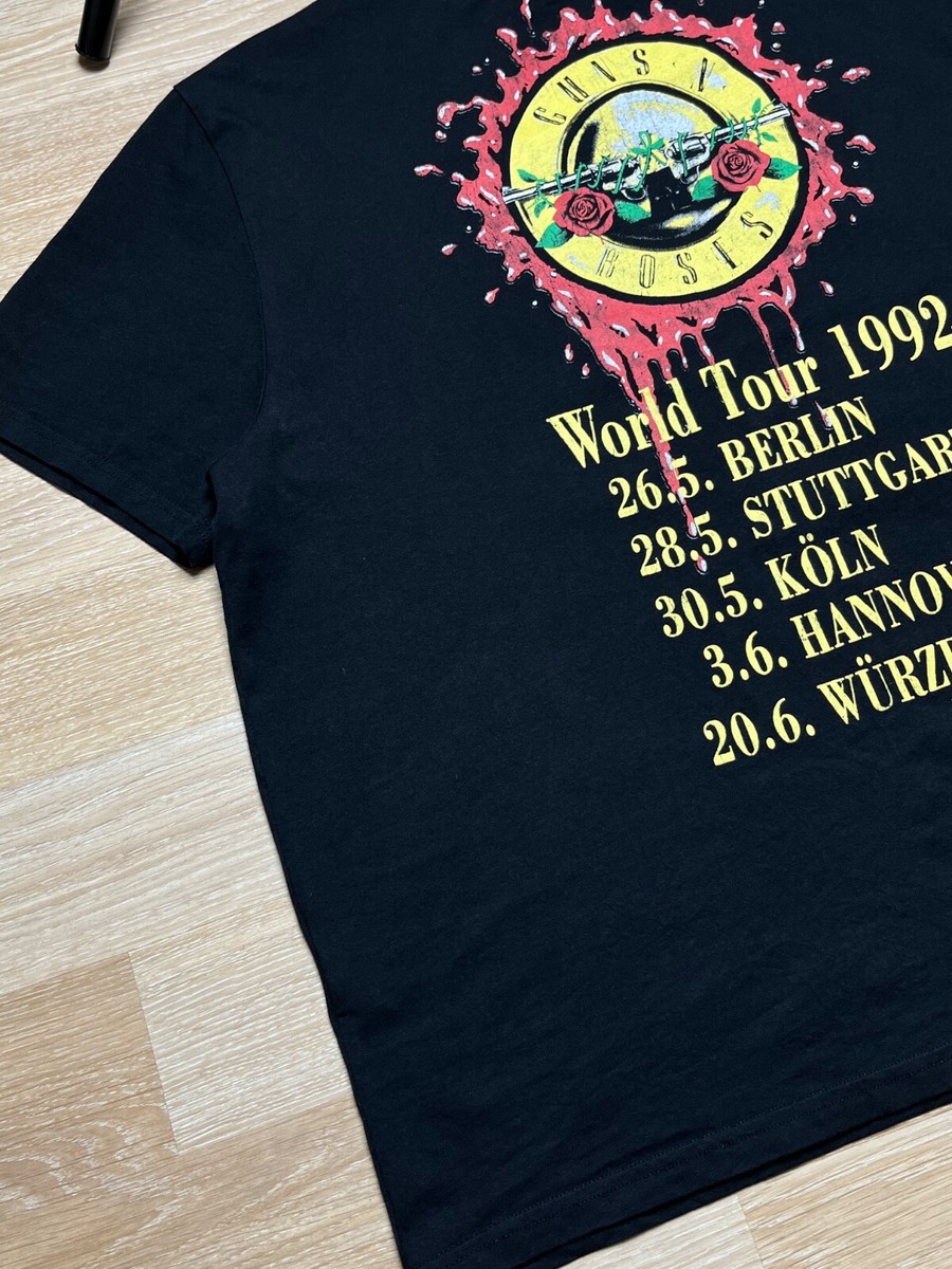 T-Shirt Ufficiale Guns N' Roses Use Your Illusion Tour - Maglia Uomo Nero Con Stampa Fronte E Retro