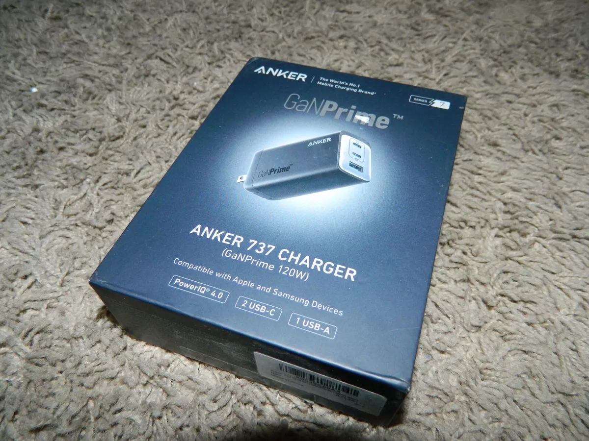 NEW ANKER 737 GaNPrime 120W Charger for Apple and Samsung Devices OPEN BOX