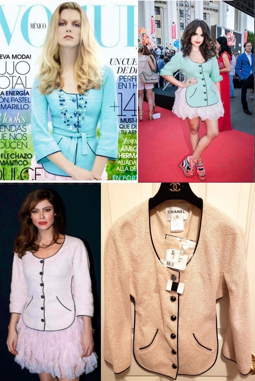 Giacca tuta rosa fiocco logo tweed Chanel 2012 nuovo 5 9K 34 36 2 4 6 top coat S M