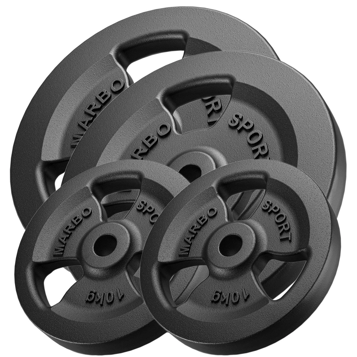 2 Paires De Plaques De Poids Standard 10 Kg – Fonte – Noir – Pour Musculation
