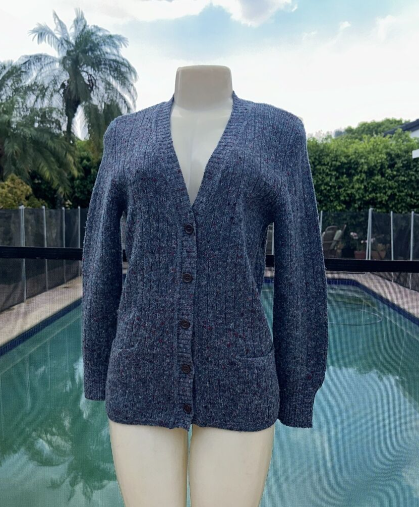 Maglione cardigan vintage Saint Laurent Rive Gauche misto lana maglia taglia M