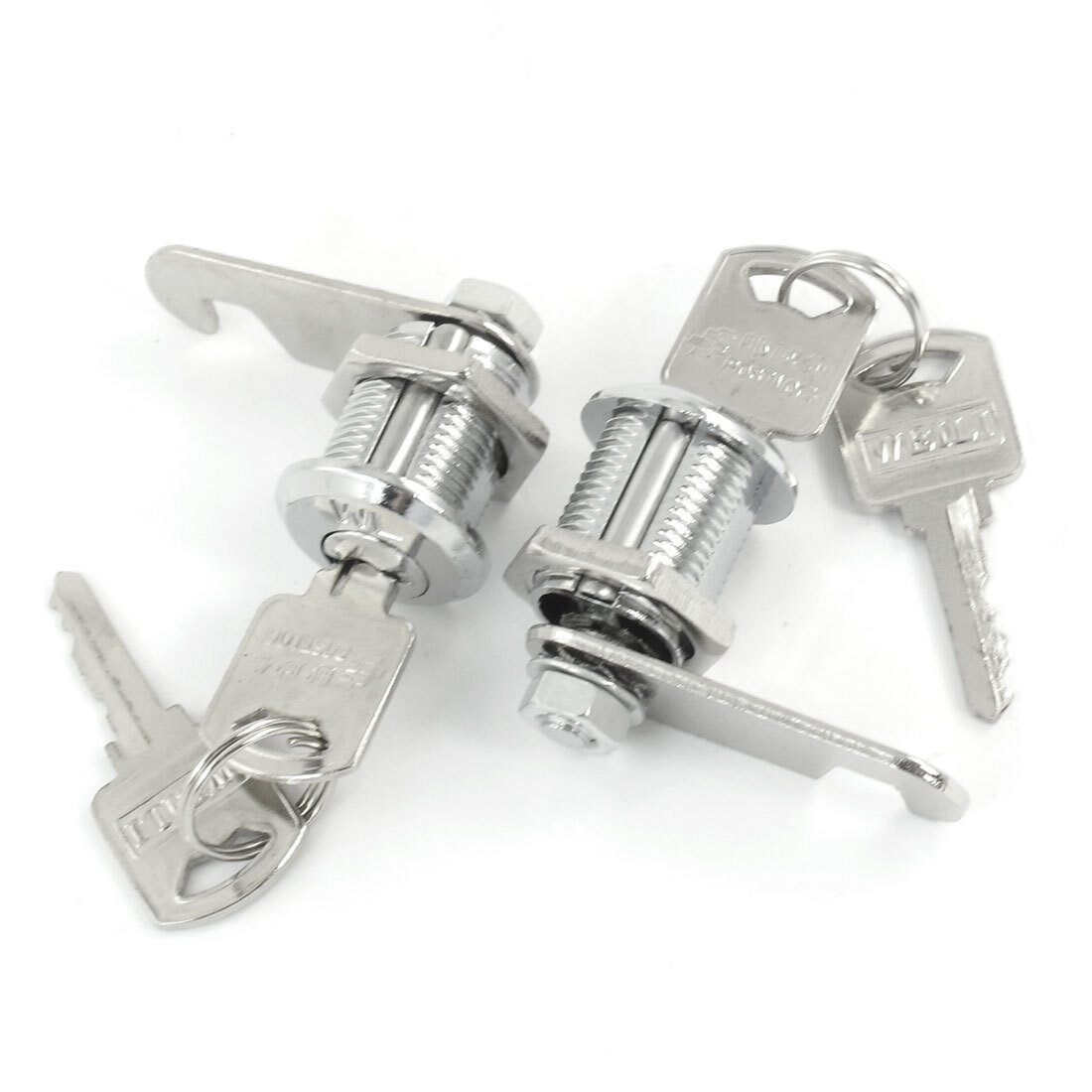 Cerradura de Cilindro Roscado 18mm con Llaves para Cajas de Herramientas 2Pzs