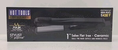 Hot Tools Professional 1'' Salon Flat Iron Ceramic Pulse Technology Heats to 430