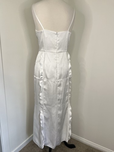 Camilla & Marc Sentry Dress White Size 8 US 4 Ruched Midi Bridal Hens - Picture 8 of 11