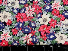 Tina SCRAP Fabric Cotton 9"x21" Flower Vintage Bouquet Floral Garden Retro Pack