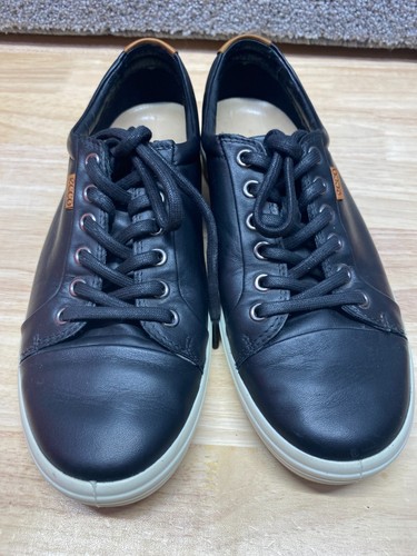 Ecco Soft 7 Womens 40 US 9 Black Casual Shoe Sneaker Lace Up Comfort - Picture 5 of 11