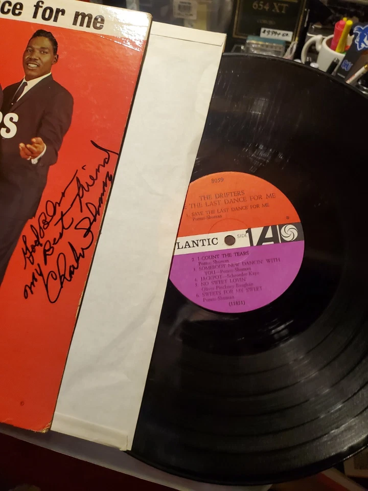 Drifters Charlie Thomas Autographed Lp Picture Proof Save The Last Dance For Me Foto 4 de 4
