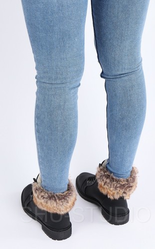 MUJERES SEÑORA PIEL SINTÉTICA DIAMANTE INVIERNO CÁLIDAS BOTAS DE ENTRENAMIENTO ZAPATOS - Imagen 5 de 15