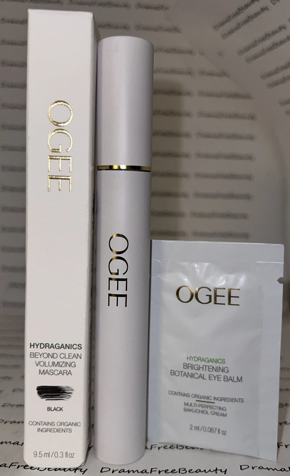 Ogee Hydraganics Organic Beyond Clean Volumizing Mascara ~BLACK~ BNIB + Eye Balm