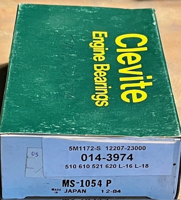 Clevite-Japan Engine Std Main Bearings for Datsun 510, 520, 521, 610, 620 Pickup Foto 2 de 2