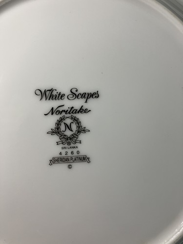 Noritake White Scapes Sheridan Platin 4260 Bone China 5 Dessertteller 8,5 Zoll - Bild 6 von 8