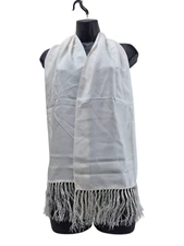 Unbranded Women's Scarf Off White Fringe 11/54"