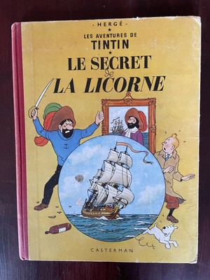 TINTIN 1959 HERGÉ ''LE SECRET DE LA LICORNE'' hardcover in French