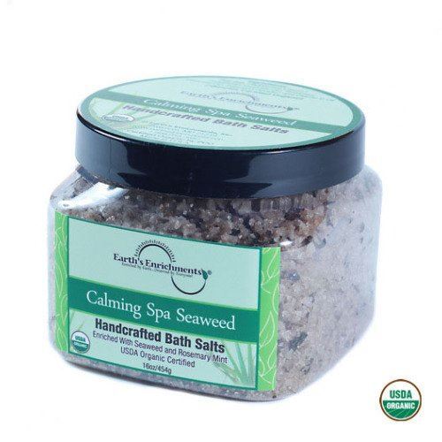 Relaxing Bath Salts (USDA Organic) Seaweed Rosemary Mint (16oz) Pure