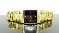 Bulova 97S96 Diamond Black Dial Stainless Steel Gold-Tone Bracelet Women's Watch