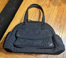 VERA BRADLEY LARGE BLACK QUILTED TRAVEL INSULATED DIAPER BAG MULTI POCKETS