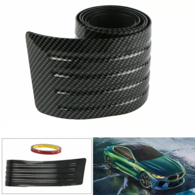 104CM Carbon Fiber Car Trunk Bumper Rear Protector Sill Rubber Cover Guard Pad