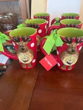 REINDEER HOT CHOCOLATE MUGS WITH JINGLE BELL