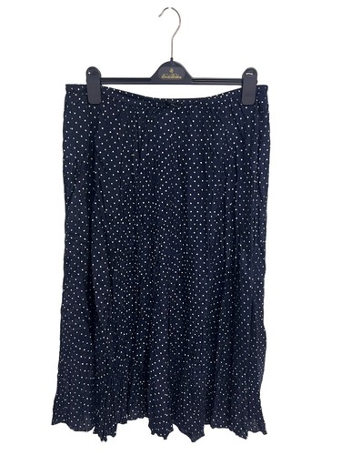 Avenue Women's Navy Blue Polka Dot Twisted Elastic Waist A-Line Skirt Size 14/16 - Picture 5 of 11
