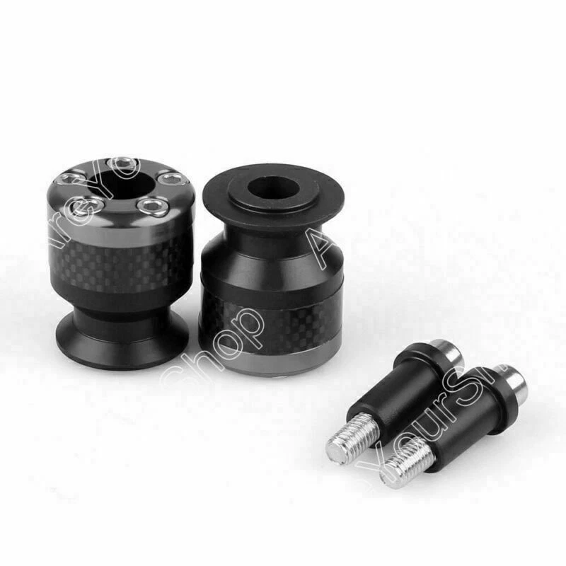 Universal Motorcycle CNC Carbon Fiber 10mm Swingarm Sliders Spools Gray Foto 3 de 3