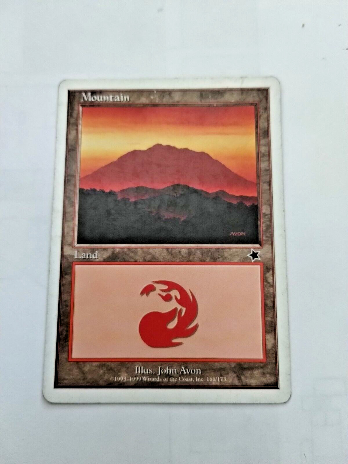 MTG Mountain (166) Starter 1999 Regular Common - Some Edge Wear - See PIcs