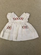 Vtg white dress with bird embroidery - sz 9 months