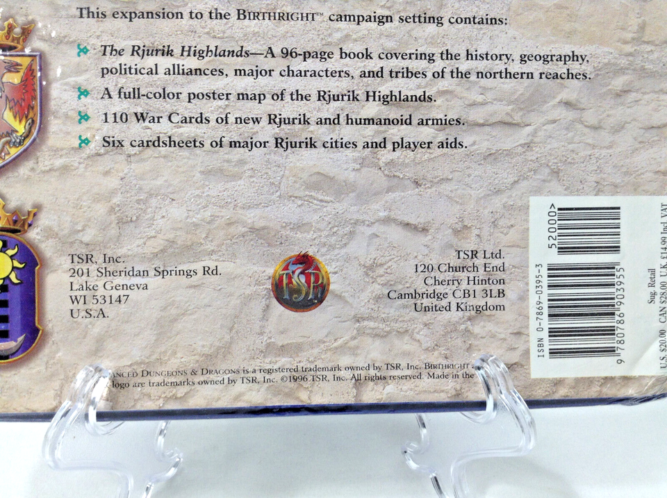 TSR Dungeons and Dragons Birthright Box Set | The Rjurik Highlands ...