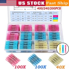 600/240PCS Heat Shrinkable Wire Butt Splice Connectors Waterproof Crimp Terminal