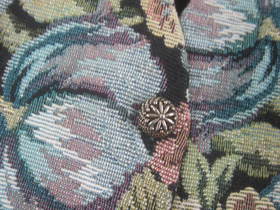 Chaleco De Colección Backroad Azul Para Mujer 16-18 Multicolor Floral Hecho en EE. UU. Informal Foto 4 de 4