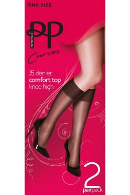 Pretty Polly Comfort Kniestrümpfe 2 Paar Pack