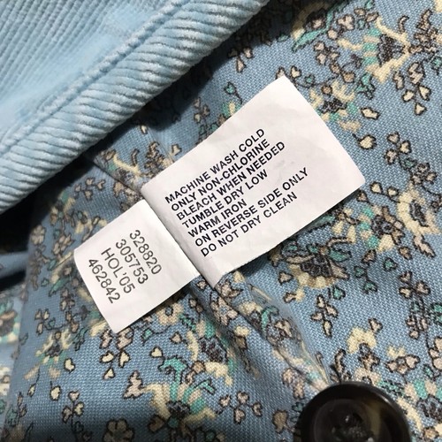 Vintage Damen Cord Jacke GAP Gr. 16 türkis blau geblümt gefüttert Mantel - Bild 15 von 16