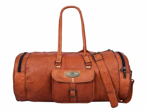 Pack De 2 Sacs De Voyage En Cuir Vintage - Style Sac De Sport (duffle) - Taille 16 - Marron