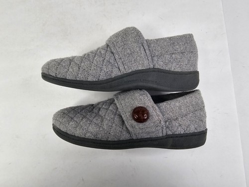 Vionic Jackie Light Gray Quilted Flannel Slipper Shoes Women's 6 Slip On - Picture 10 of 12