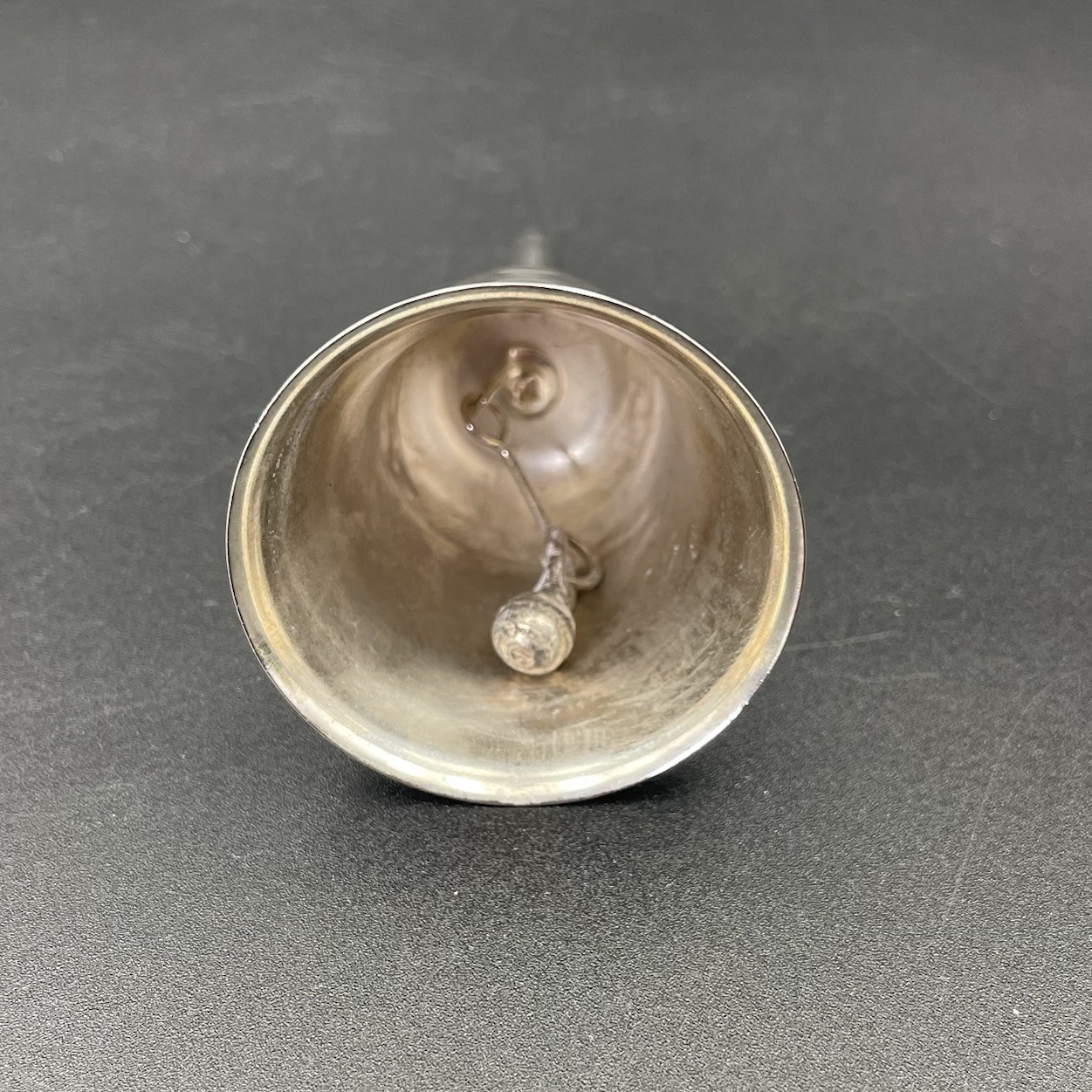 Vintage Small Silverplate Dinner Bell Polished Working Clacker Yoga Meditation