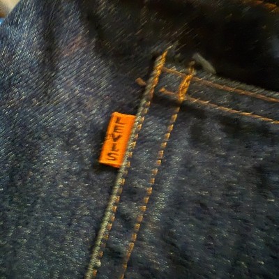 Vtg 1970s Levis 646 Flare Jeans Dark Blue Big E Orange Tab Single