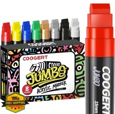 Coogert 8 Jumbo Poster Markers 15MM Thick Acrylic