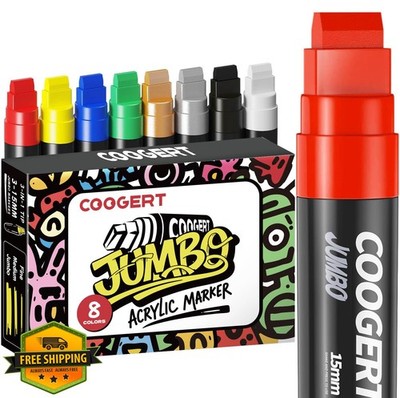 Coogert 8 Jumbo Poster Markers 15MM Thick Acrylic