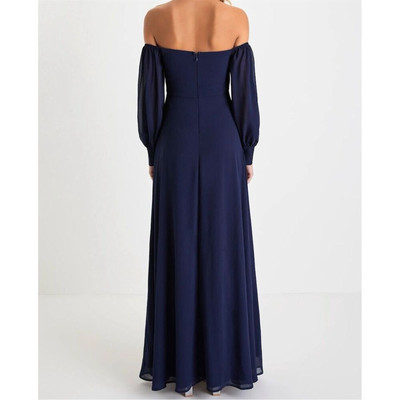 Lulus Women's Feel the Romance Navy Blue Off-the-Shoulder Maxi