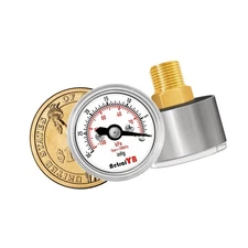 1inch Vacuum Pressure Gauge, 30Inhg-0/-100Kpa-0,1" Dial, 1/8 NPT Back Mount, ...