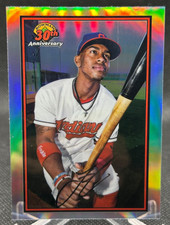 🔥2019 Bowman Chrome 30th ANNIVERSARY 1989 REFRACTOR Francisco Lindor INDIANS!