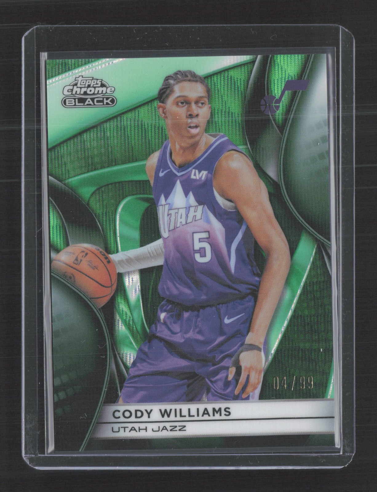 2025-26 Topps Chrome Black #92 Cody Williams Green Refractor #/99
