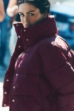 New AIo Yoga Gold Rush Puffer Snap Front Warm Cropped Soft Fit Women's Coat Wear