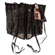 NWT Empire Elegant Black Lace Underbust Corset W/ Thong, Size 40